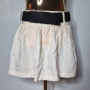Cream Skirt with Black Belt